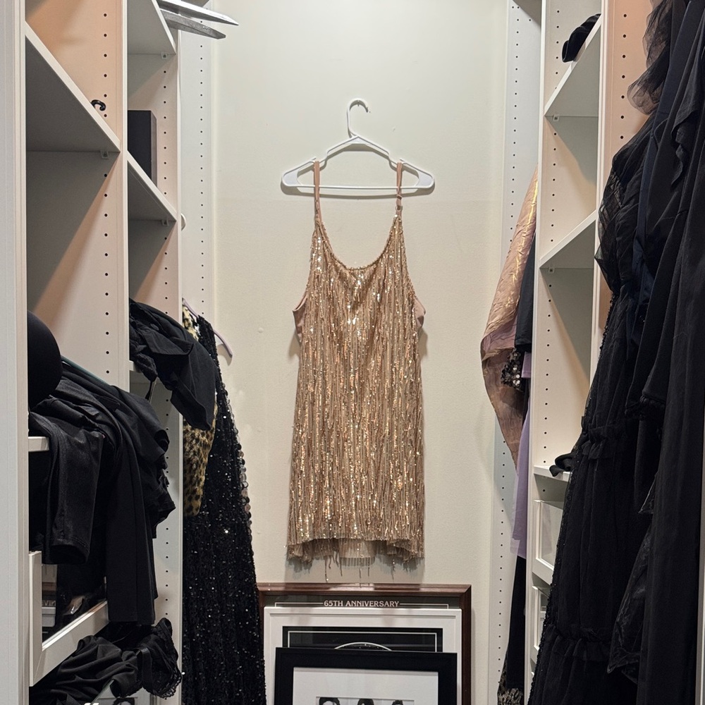 Torrid Gold Sequin V-Neck mini dress